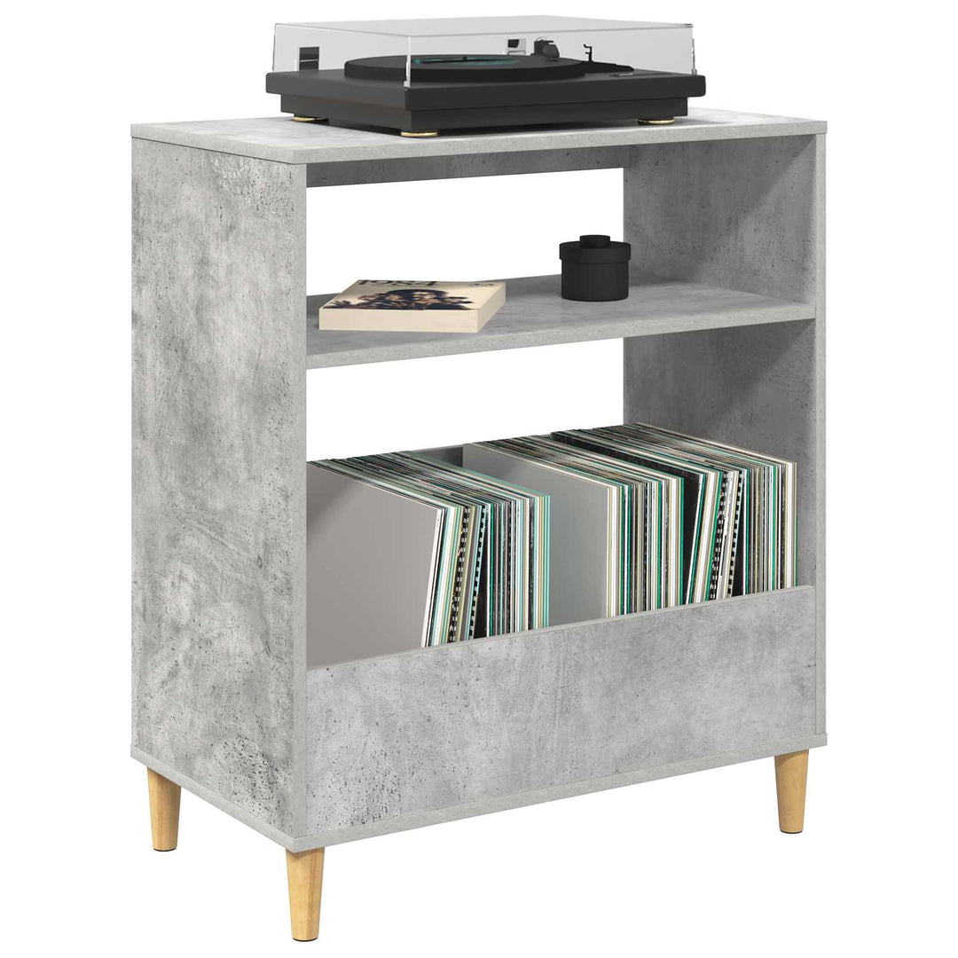Pladespillerstand Betongrå 71 x 39,5 x 83 cm Konstrueret træ