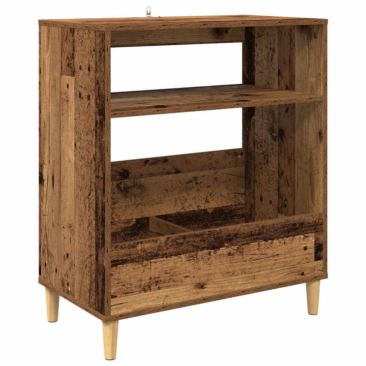 Pladespillerstand Egetræ 71 x 39,5 x 83 cm Konstrueret træ
