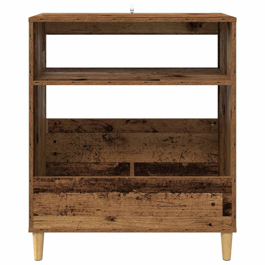 Pladespillerstand Egetræ 71 x 39,5 x 83 cm Konstrueret træ