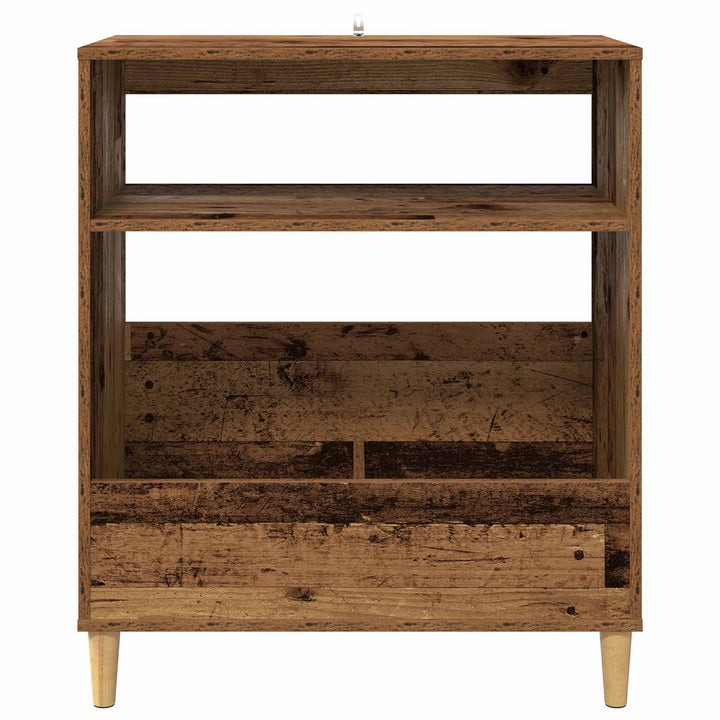 Pladespillerstand Egetræ 71 x 39,5 x 83 cm Konstrueret træ