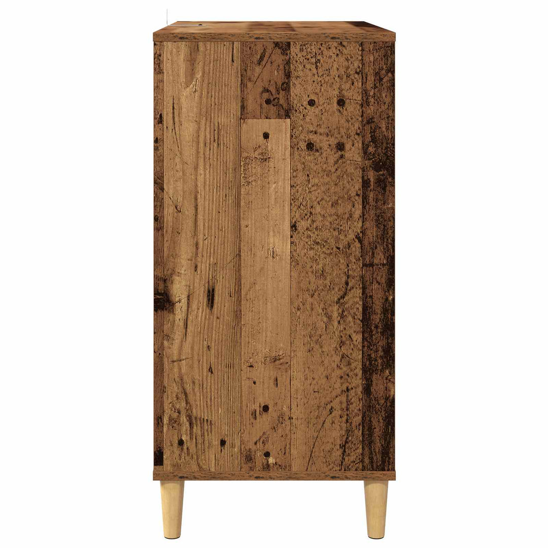 Pladespillerstand Egetræ 71 x 39,5 x 83 cm Konstrueret træ