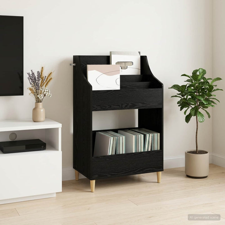 Mediehylle Sort eg 70,5 x 46 x 112 cm Konstrueret træ