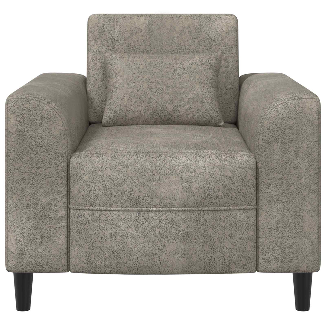 Lænestol Lysegrå Faux Suede Læder