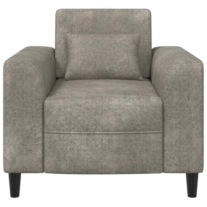 Lænestol Lysegrå Faux Suede Læder