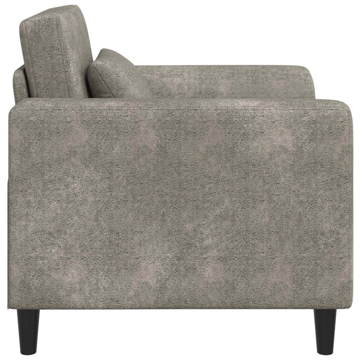 Lænestol Lysegrå Faux Suede Læder