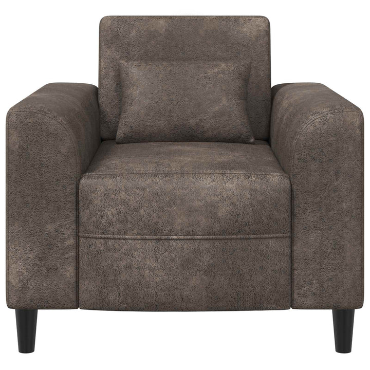 Lænestol Mørkegrå Faux Suede Læder