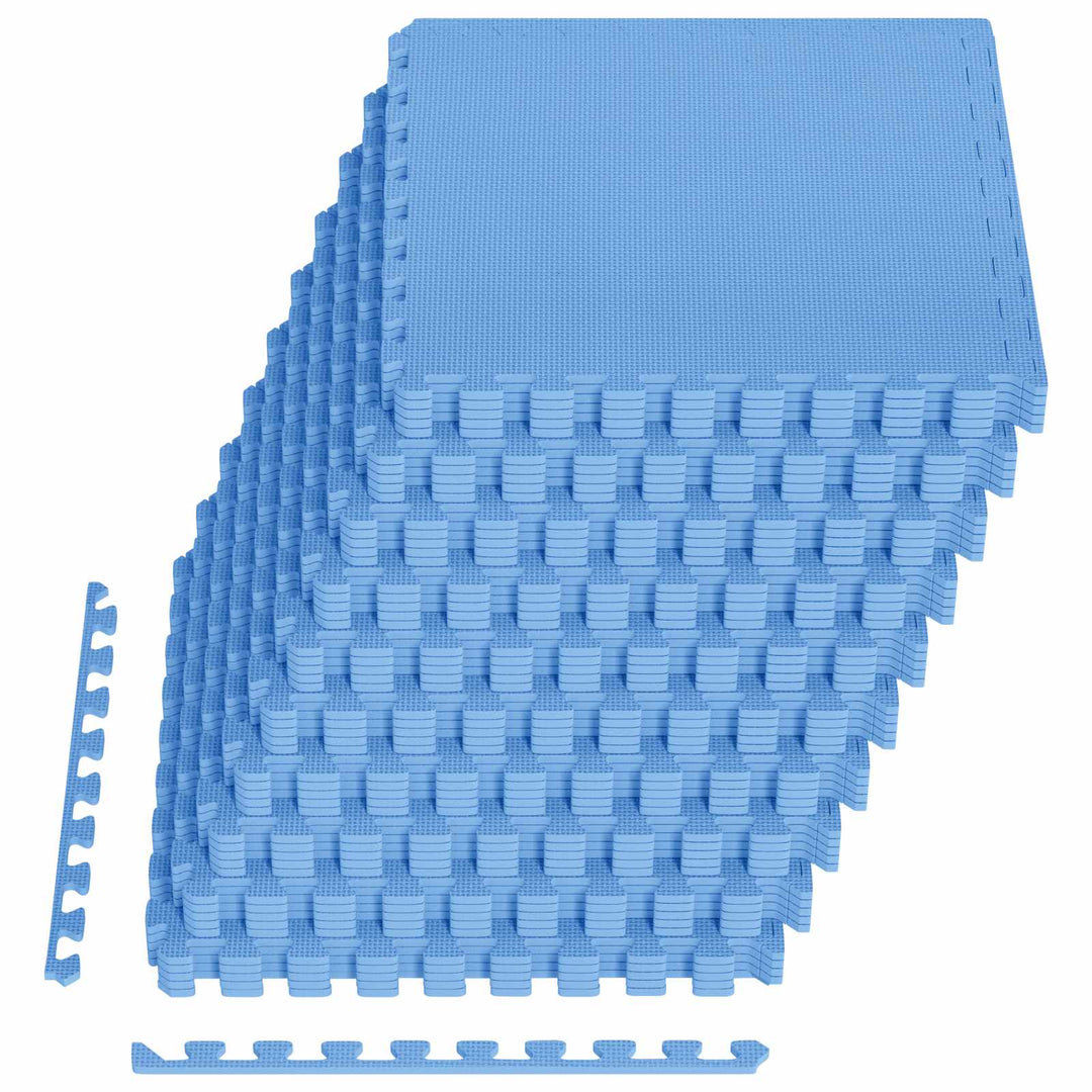 Gulvmåtter 50 pcs Blå 18 m² EVA skum