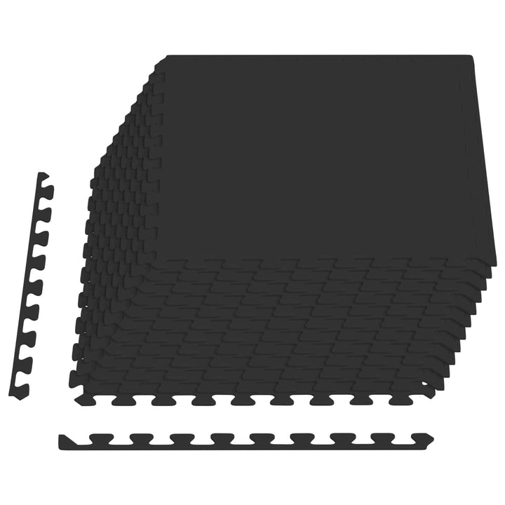 Gulvmåtter 12 pcs Sort 4,32 m² EVA skum
