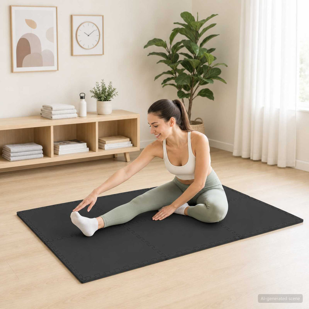 Gulvmåtter 40 pcs Sort 14,4 m² EVA skum