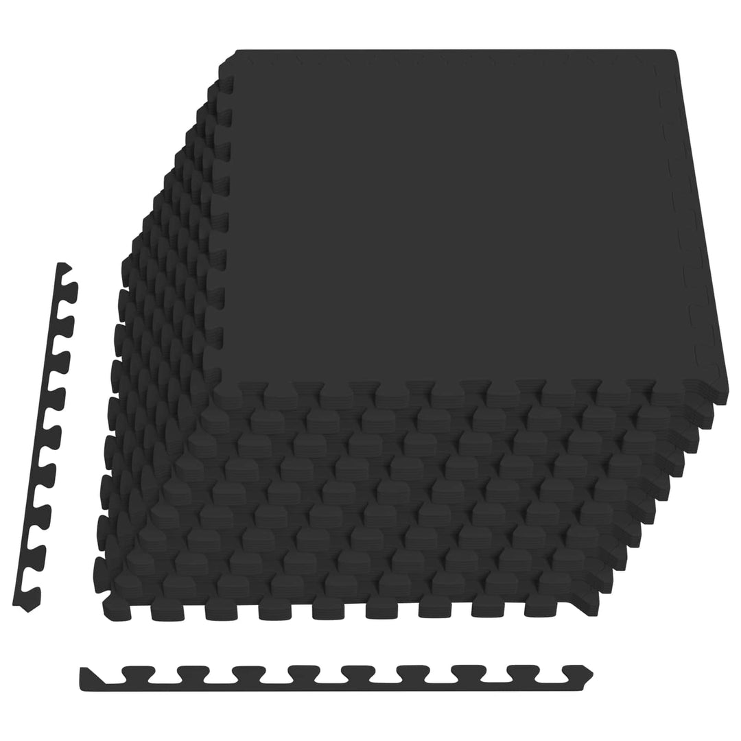 Gulvmåtter 50 pcs Sort 18 m² EVA skum