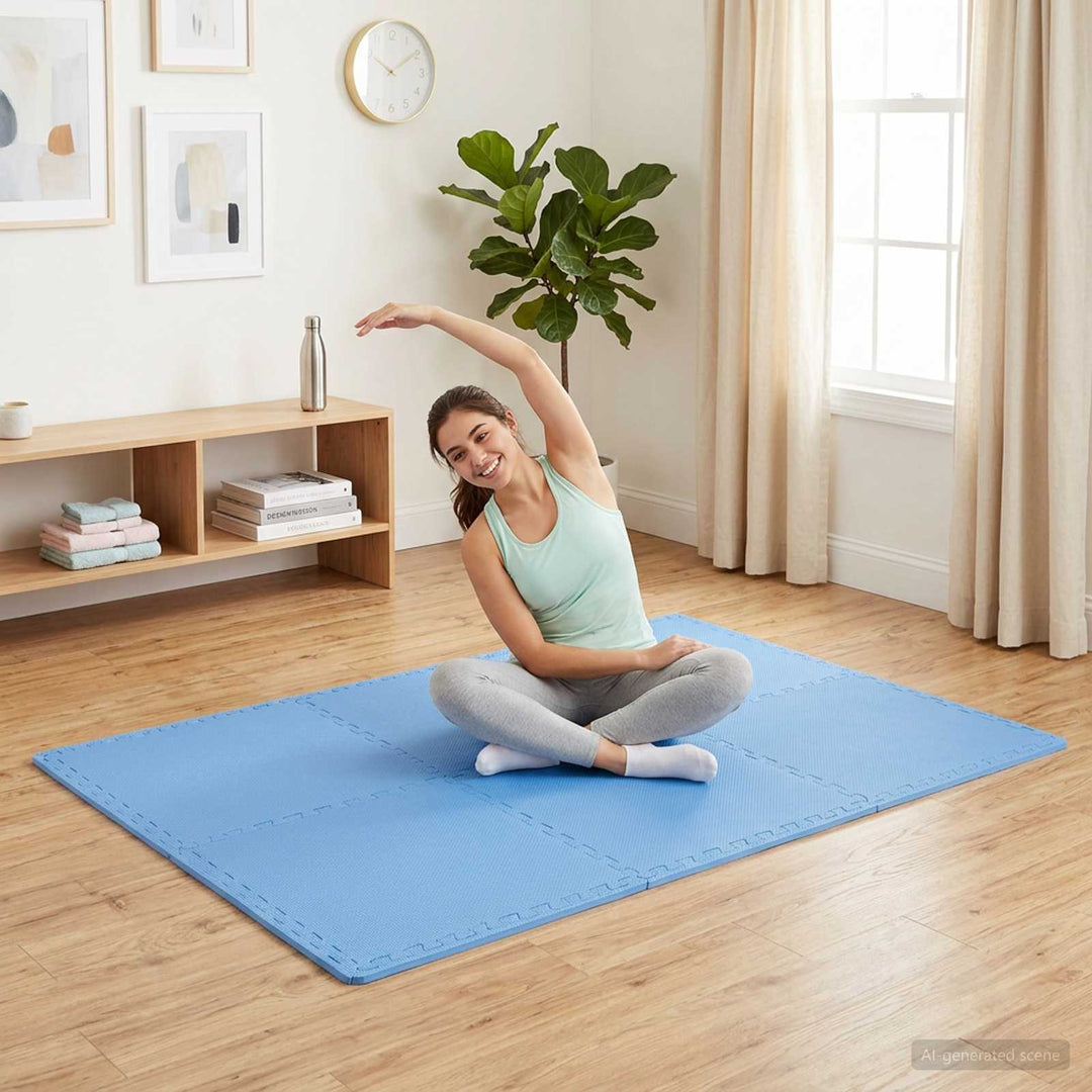 Gulvmåtter 6 pcs Blå 2,16 m² EVA skum