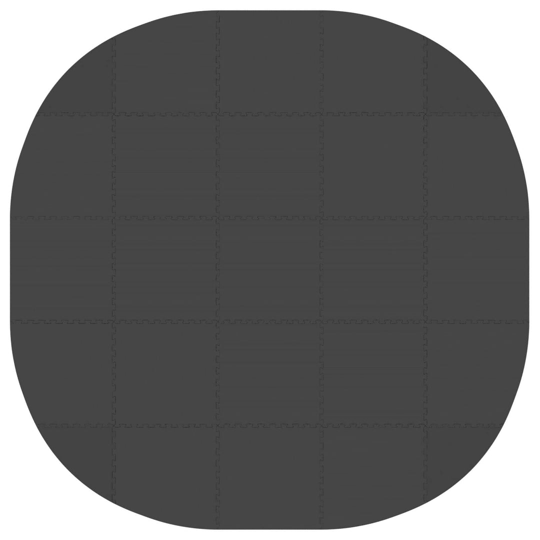 Poolbundmåtte 25 stk. Ø 292 cm Rund EVA skum Sort