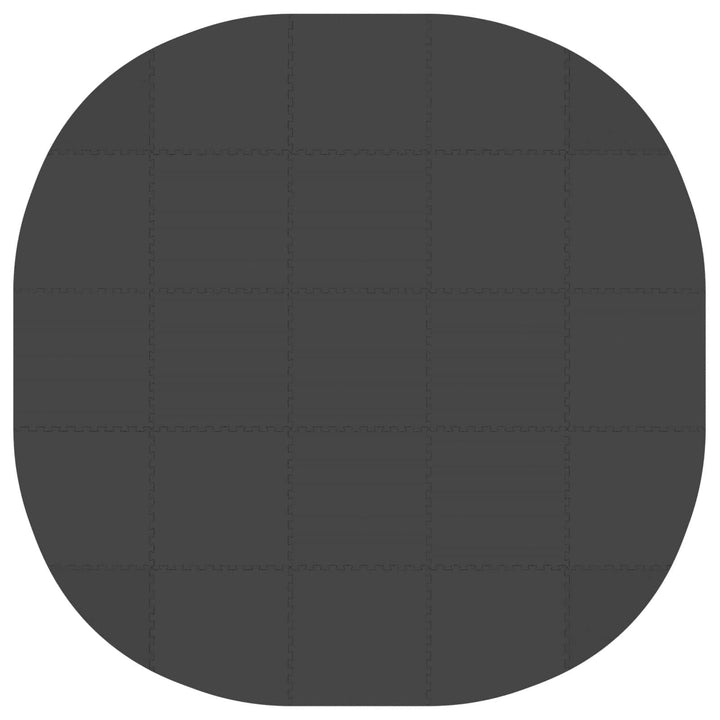 Poolbundmåtte 25 stk. Ø 292 cm Rund EVA skum Sort