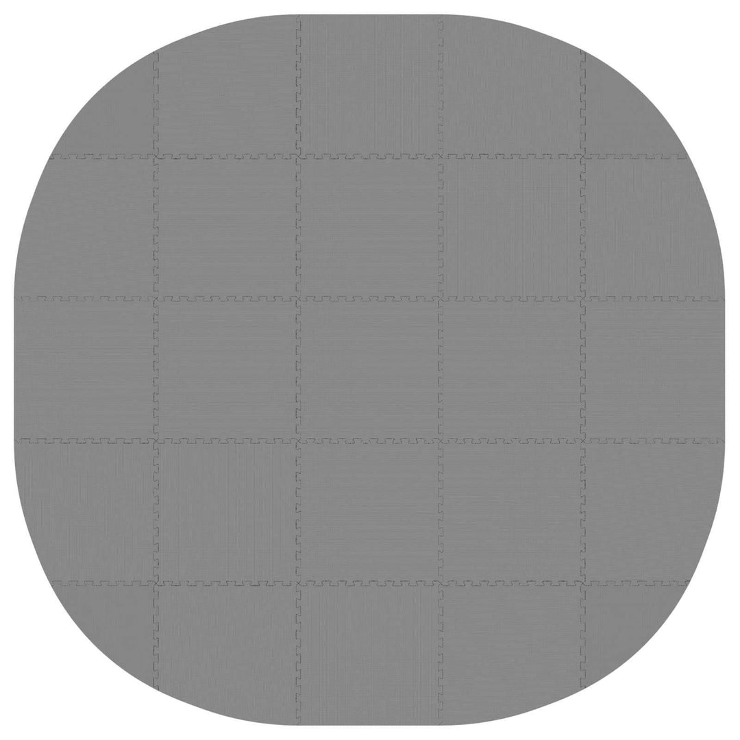 Poolbundmåtte 25 stk. Ø 292 cm Rund EVA skum Grå