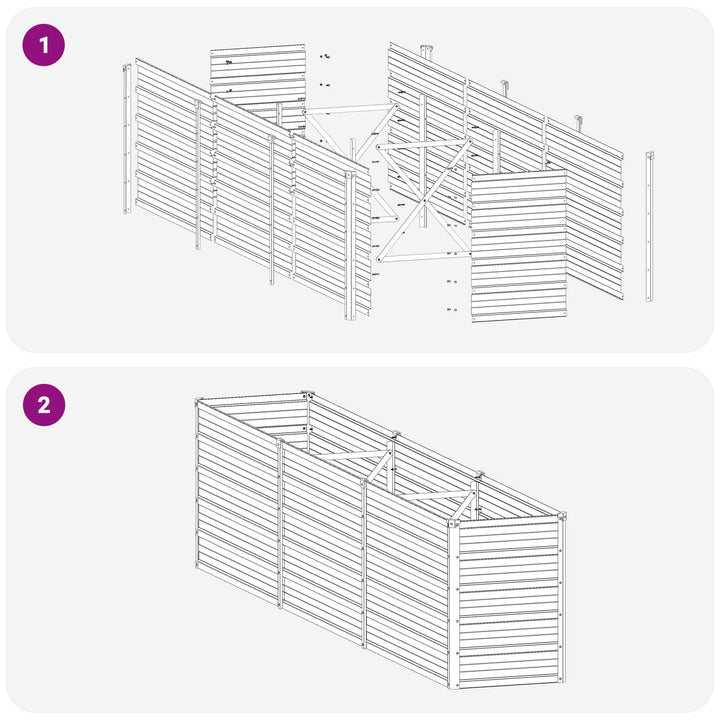 Hævet Havebed Antracit 240 x 40 x 55 cm koldvalset stål