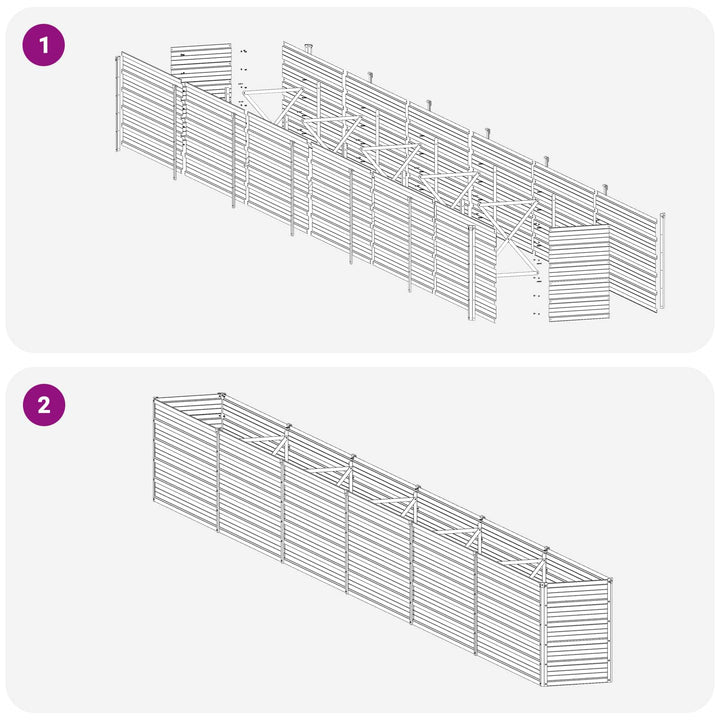 Hævet Havebed Elfenben 600 x 40 x 55 cm koldvalset stål