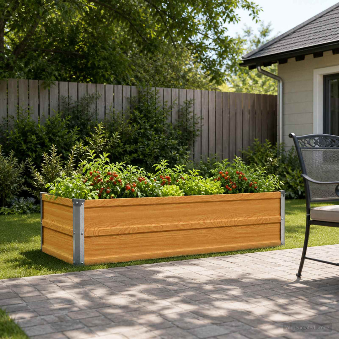 Hævet Havebed Naturfarvet 100 x 40 x 24 cm koldvalset stål