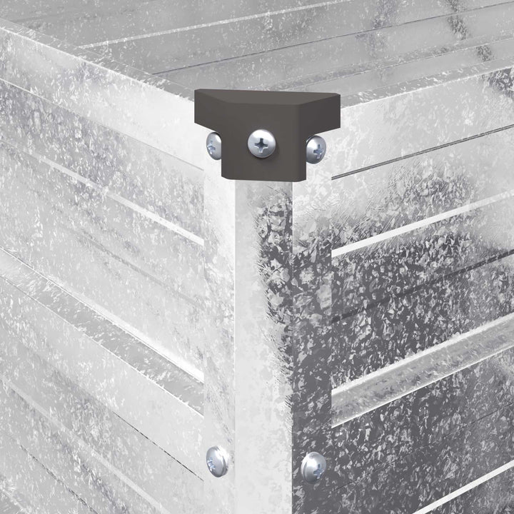 Hævet Havebed Sølv 240 x 40 x 24 cm galvaniseret
