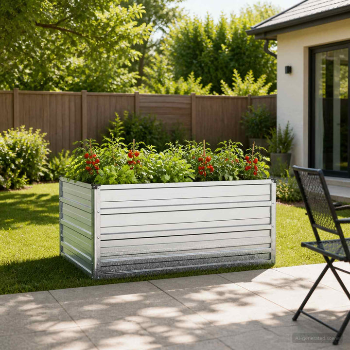 Hævet Havebed Sølv 100 x 80 x 55 cm galvaniseret