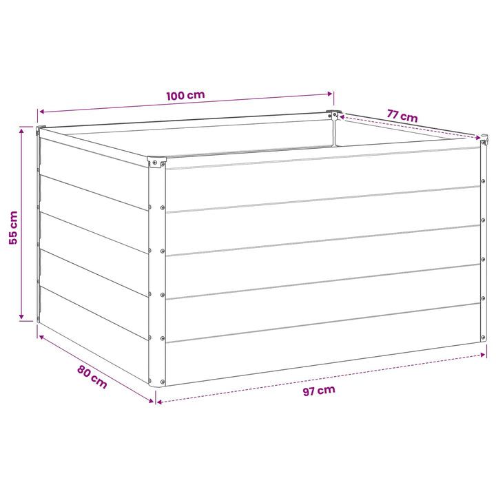 Hævet Havebed Rusten 100 x 80 x 55 cm karton