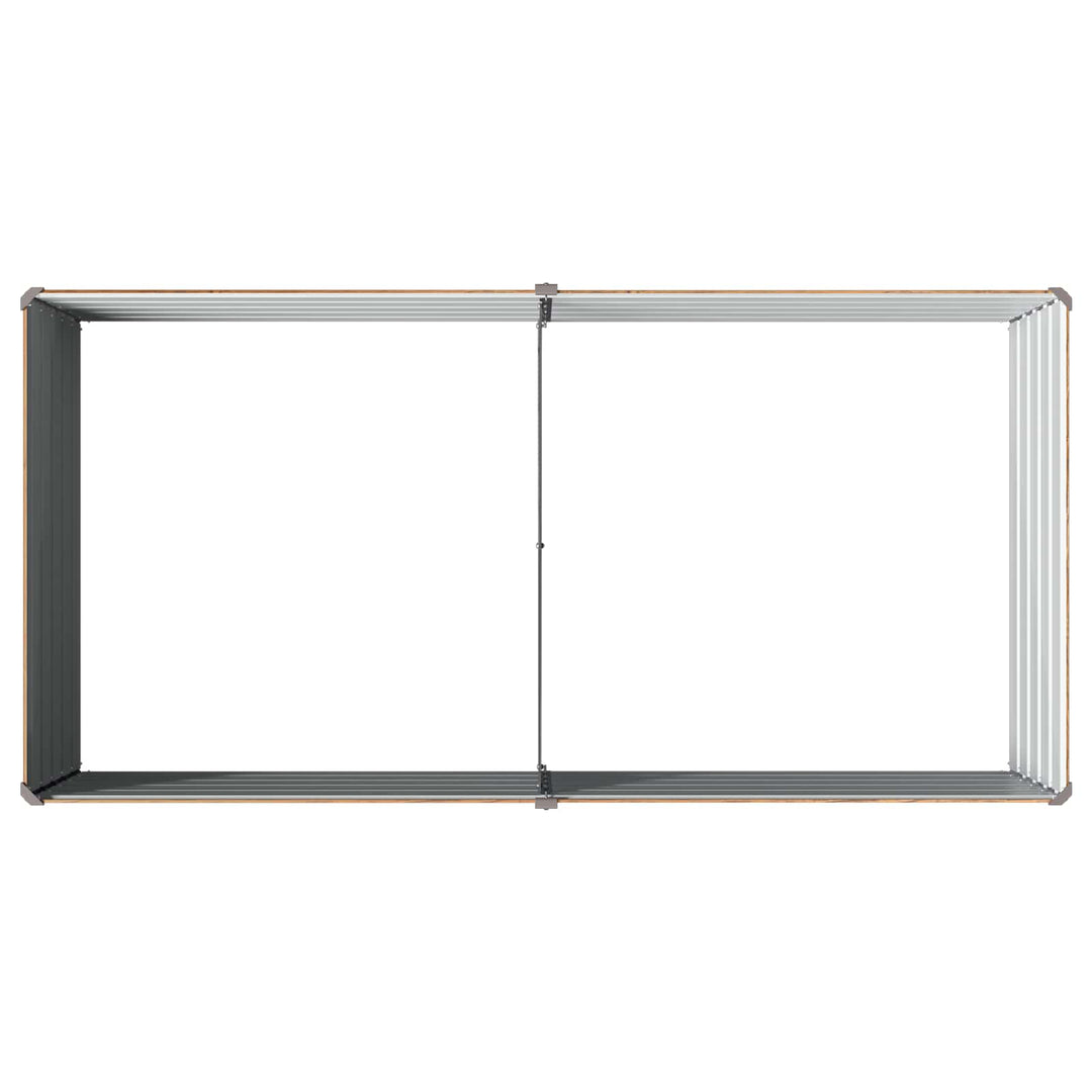 Hævet Havebed Træbrun 160 x 80 x 55 cm koldvalset stål