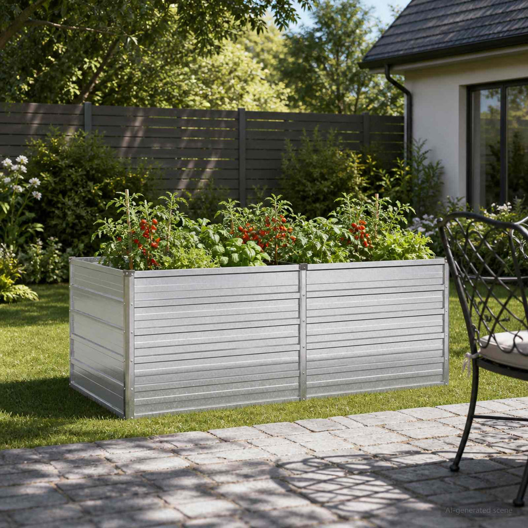 Hævet Havebed Sølv 160 x 80 x 55 cm galvaniseret