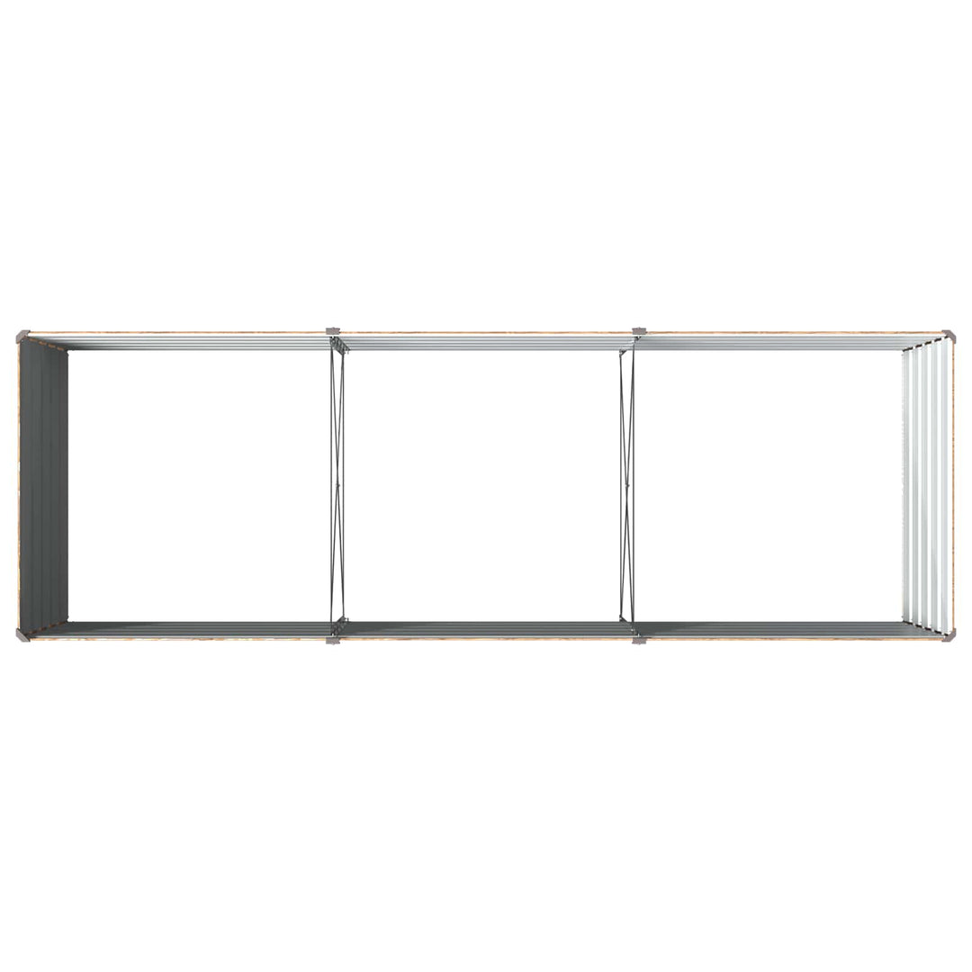 Hævet Havebed Træbrun 240 x 80 x 55 cm koldvalset stål