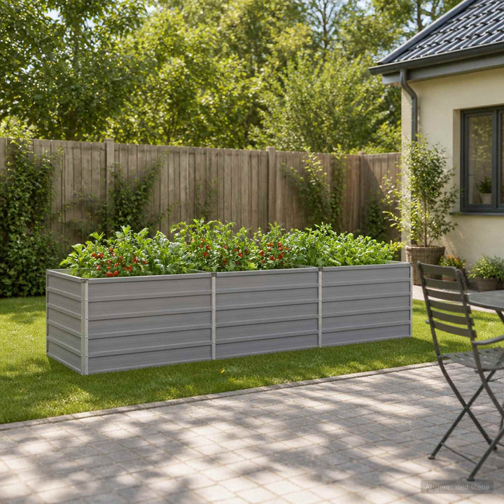 Hævet Havebed Grå 240 x 80 x 55 cm koldvalset stål