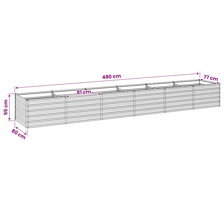 Hævet Havebed Elfenben 480 x 80 x 55 cm koldvalset stål