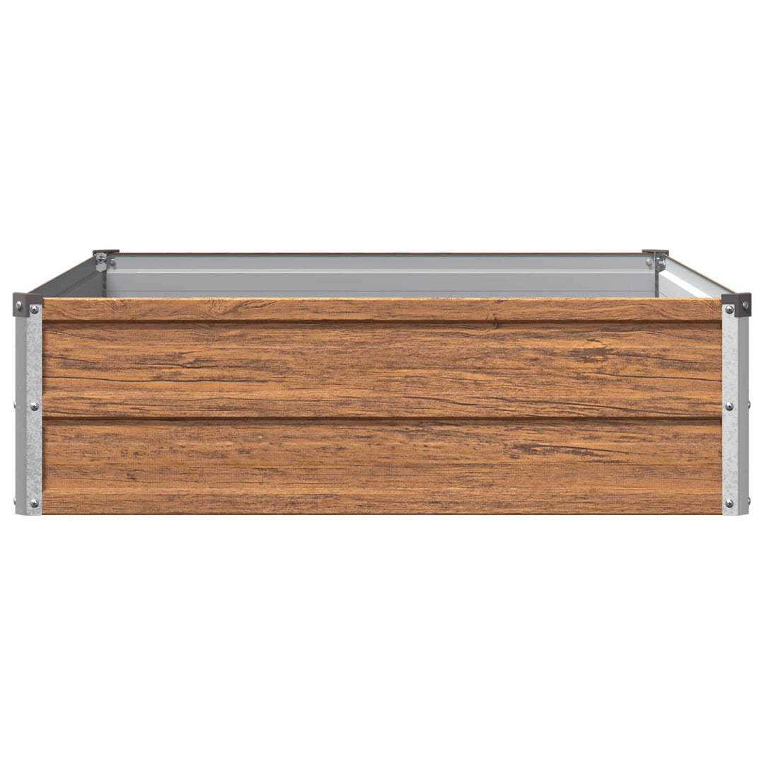 Hævet Havebed Træbrun 100 x 80 x 24 cm koldvalset stål