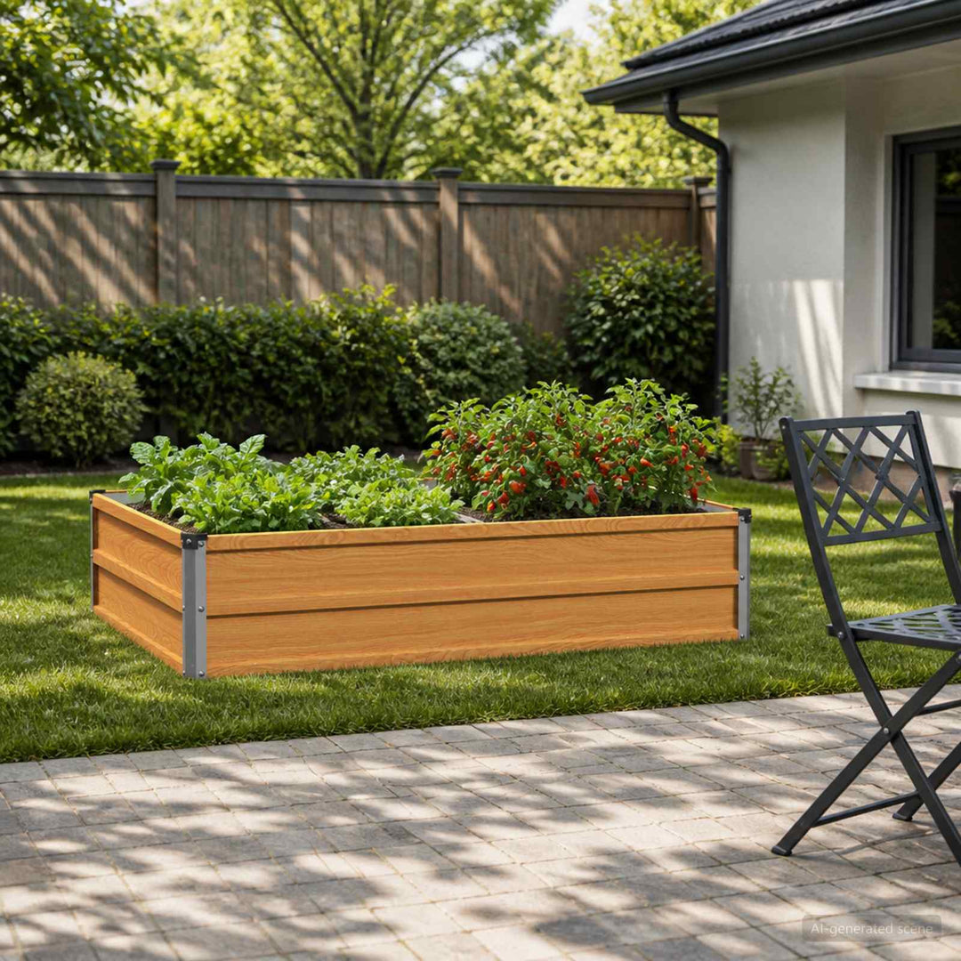 Hævet Havebed Naturfarvet 100 x 80 x 24 cm koldvalset stål