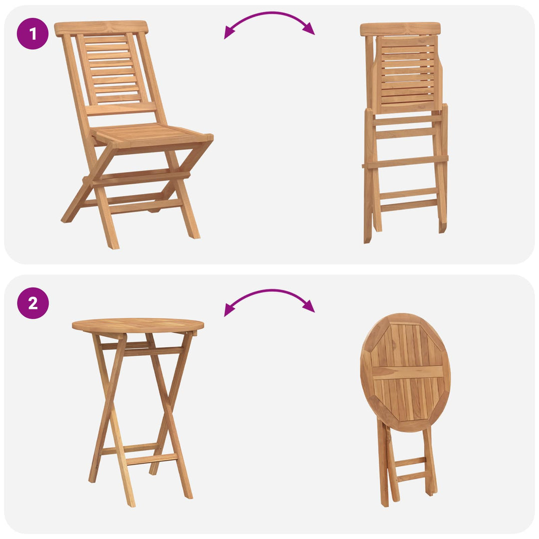 Have Sæt 3 stk. Brun Massiv Teak Træ