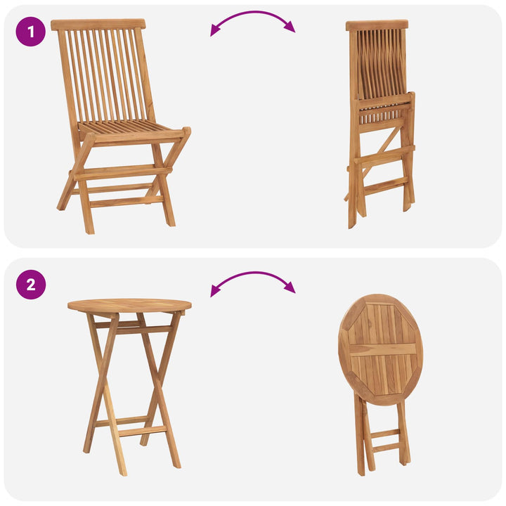 Have Sæt 5 stk. Brun Massiv Teak Træ