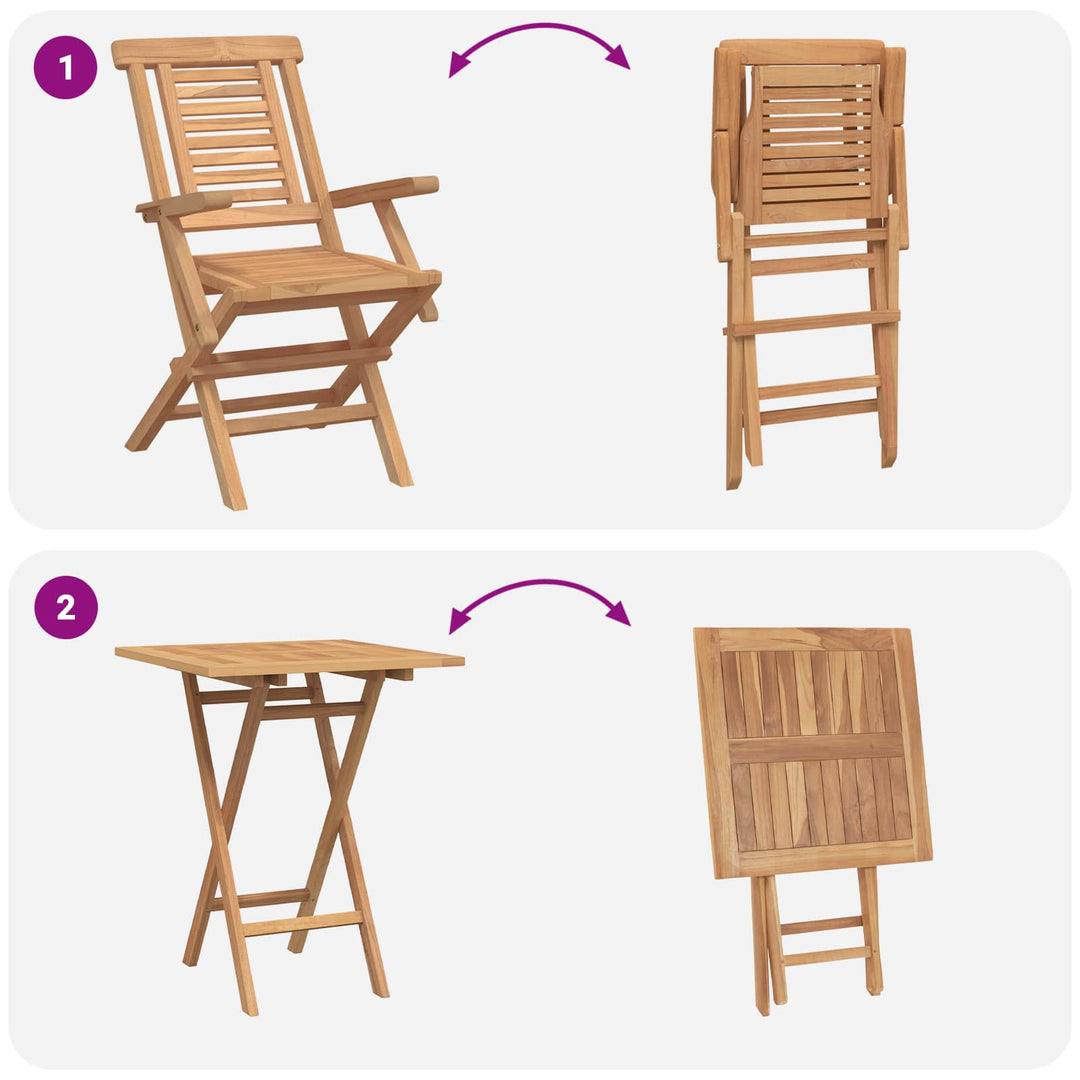 Have Sæt 3 stk. Brun Massiv Teak Træ
