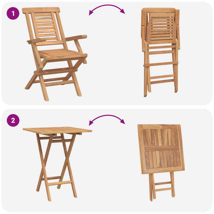 Have Sæt 3 stk. Brun Massiv Teak Træ