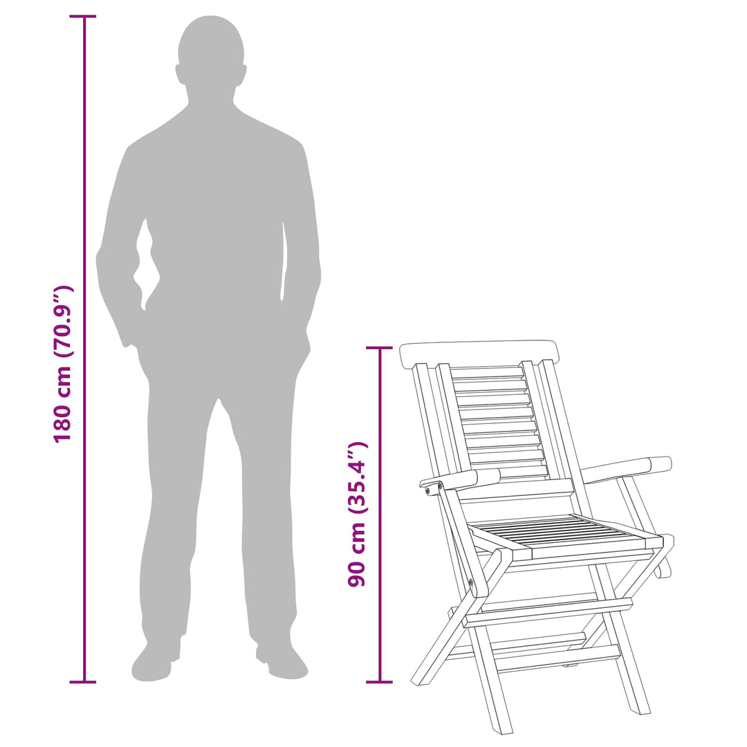 Have Sæt 3 stk. Brun Massiv Teak Træ