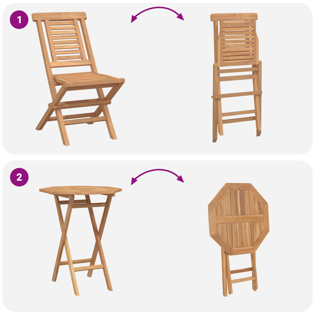 Have Sæt 3 stk. Brun Massiv Teak Træ