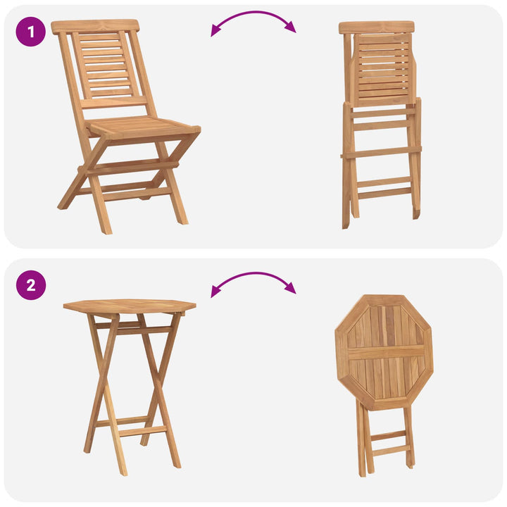 Have Sæt 3 stk. Brun Massiv Teak Træ