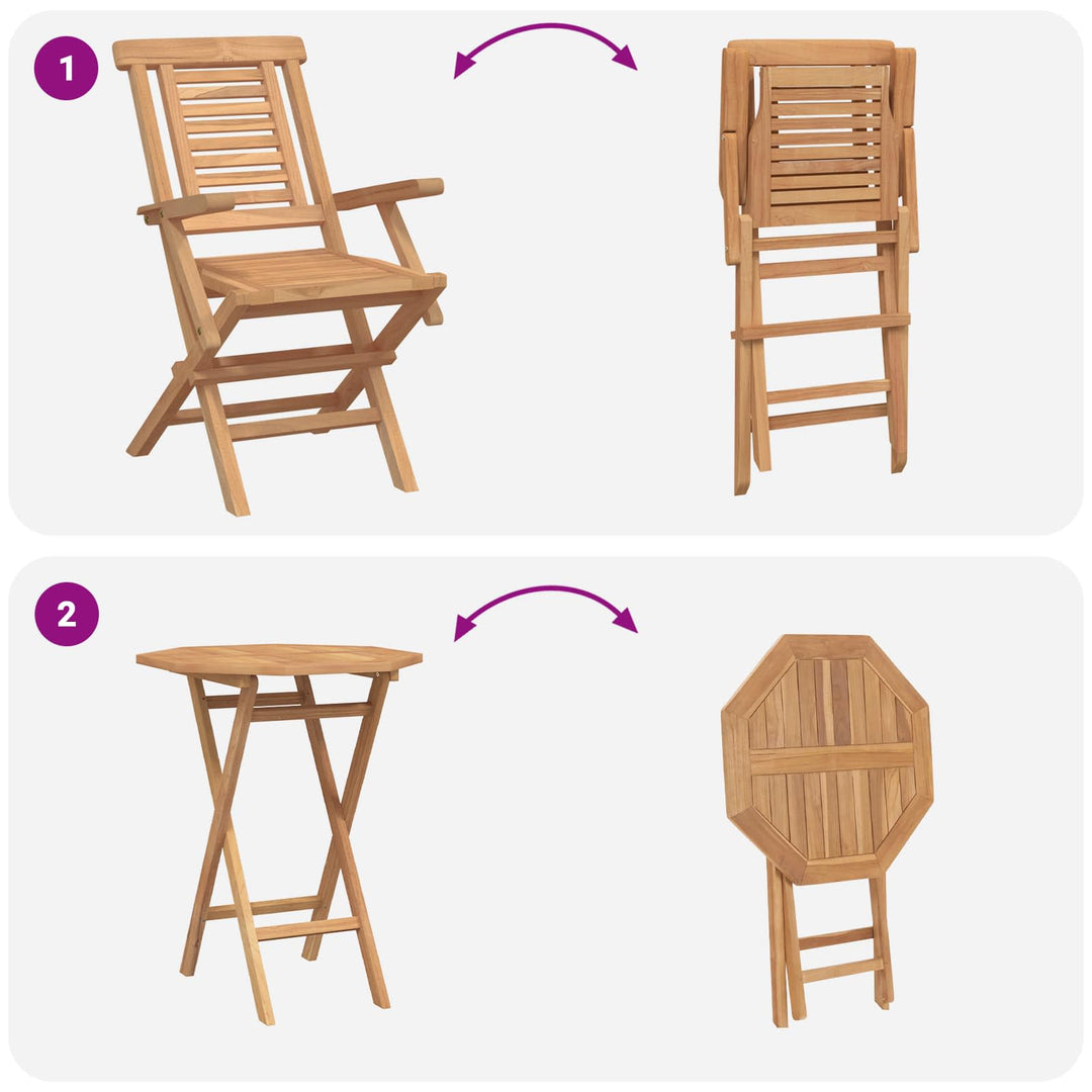 Have Sæt 3 stk. Brun Massiv Teak Træ
