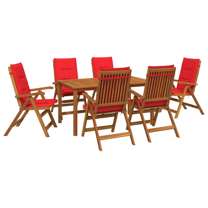 Havesæt i 7 dele Naturfarvet Massivt Akacietræ