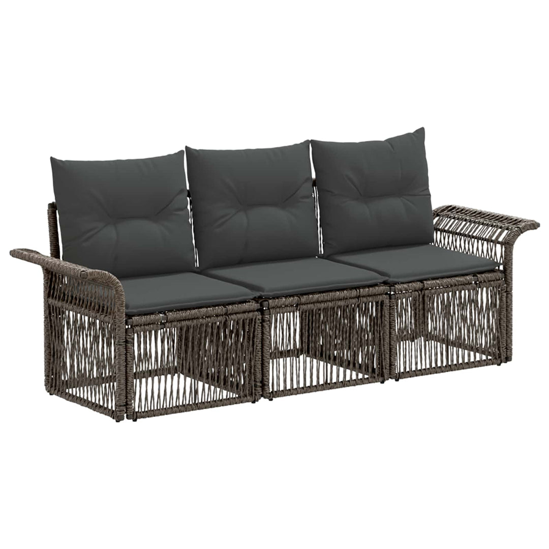 Havesofa Sæt 3 stk. Grå polyrattan
