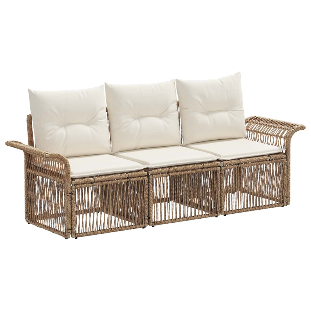 Havesofa Sæt 3 stk. Beige polyrattan