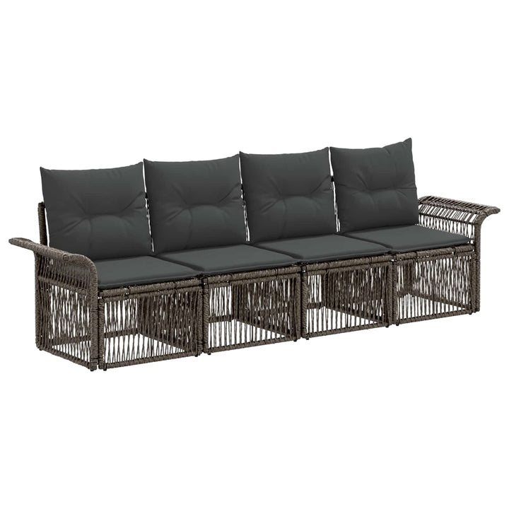 Havesofa Sæt 4 stk. Grå polyrattan