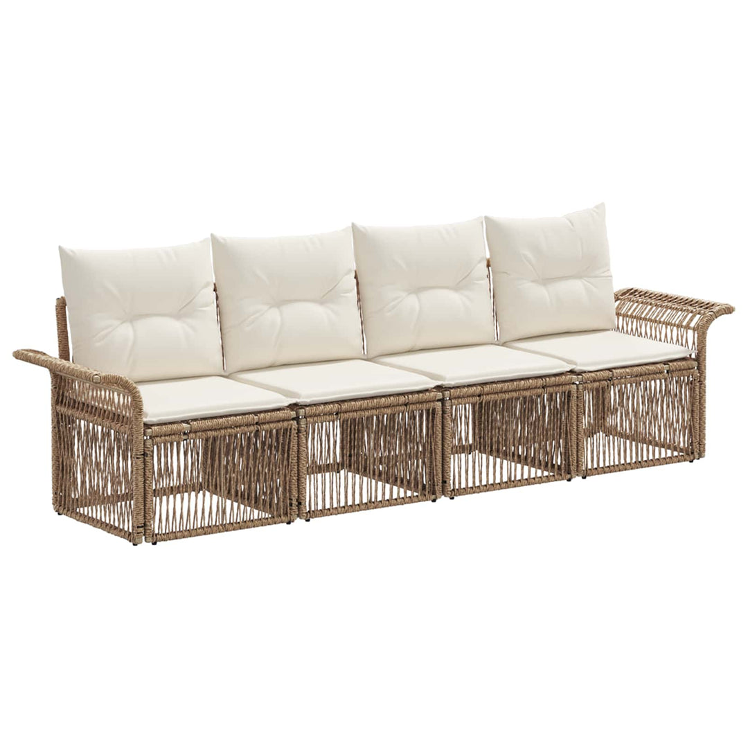 Havesofa Sæt 4 stk. Beige polyrattan