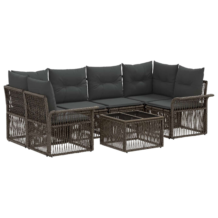 Havesofa Sæt 7 stk. Grå polyrattan