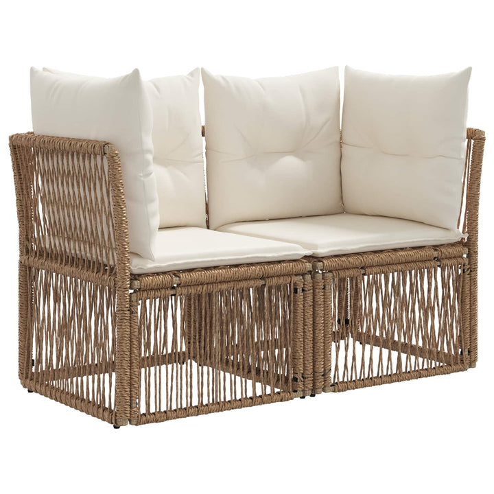 Havesofa Sæt 7 stk. Beige polyrattan