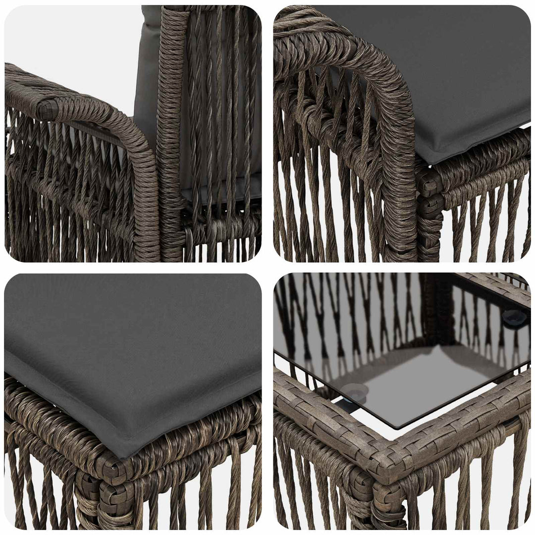 Havesofa Sæt 8 stk. Grå polyrattan