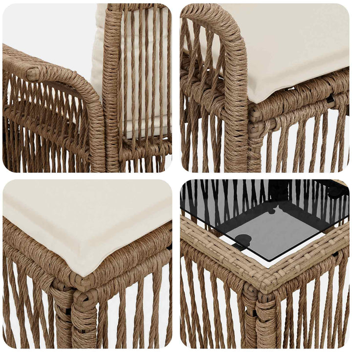 Havesofa Sæt 8 stk. Beige polyrattan