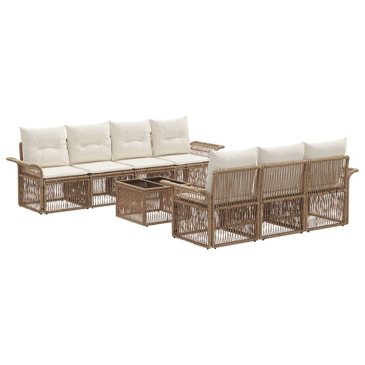 Havesofa Sæt 8 stk. Beige polyrattan