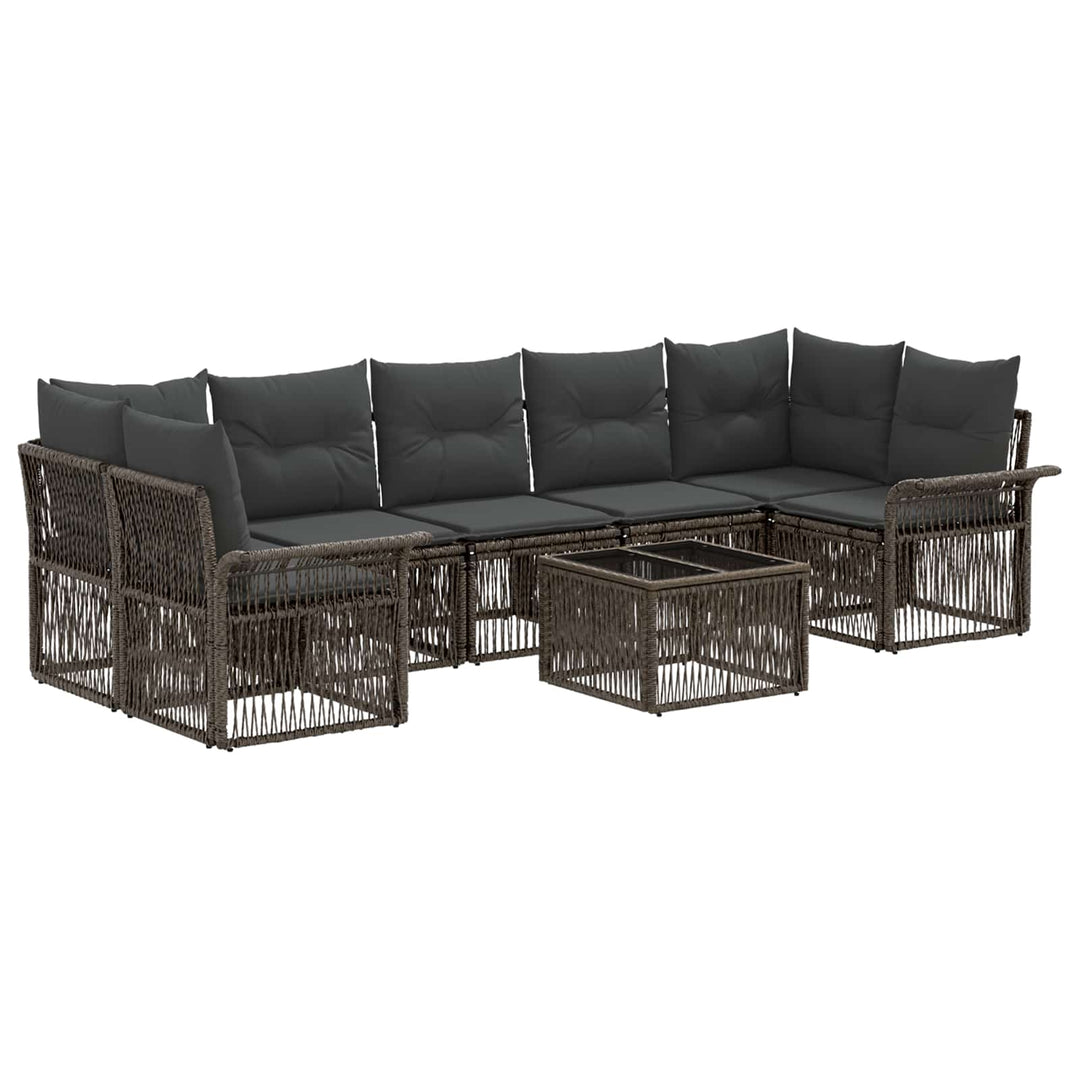 Havesofa Sæt 8 stk. Grå polyrattan